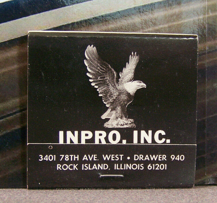Vintage Matchbook Cover Q1 Illinois Rock Island Inpro Inc Eagle Bird Motors Pump