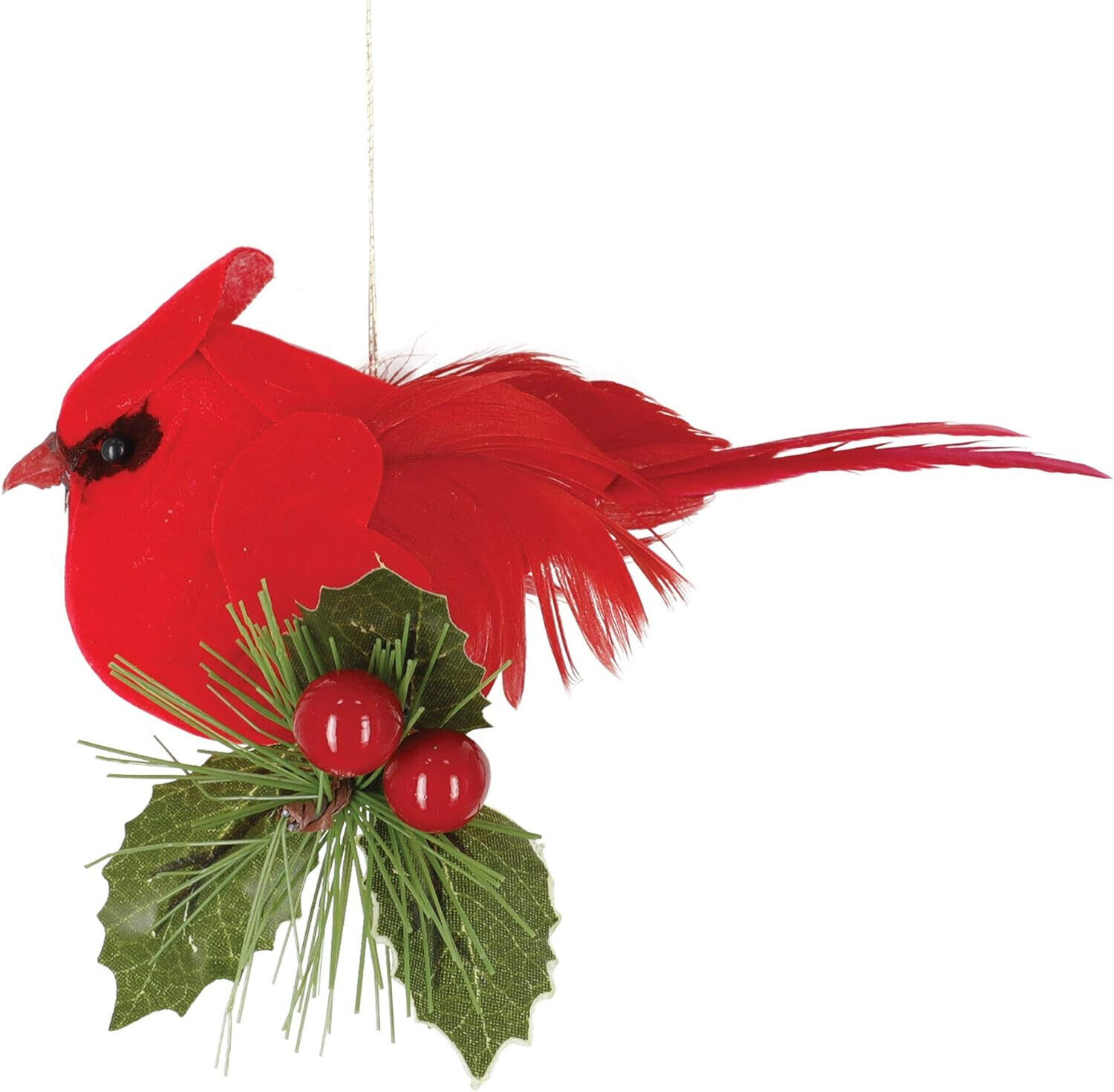 Set of 12 Rosy Red Cardinal Christmas Tree Ornaments, Hanging Cardinal Ornaments