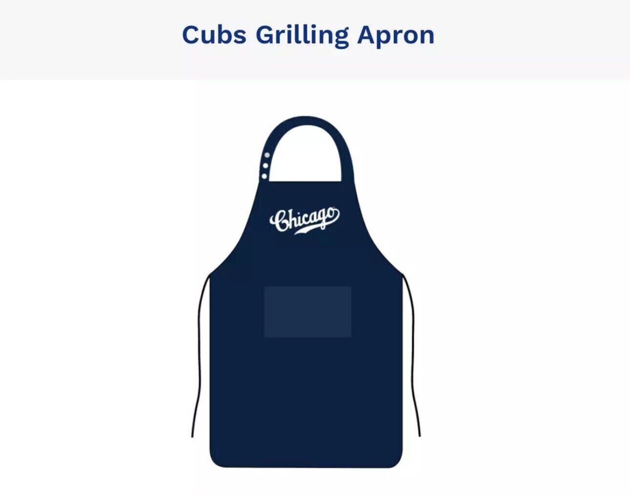 Chicago Cubs Grilling Apron Giveaway 7/3 Unisex, 1 size Fits All - 