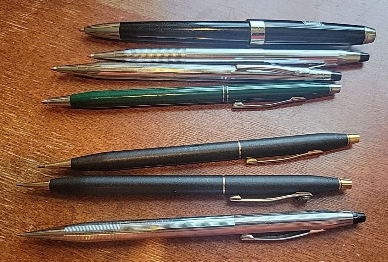 Vintage Cross Ballpoint Pen & Pencil Lot Of 7