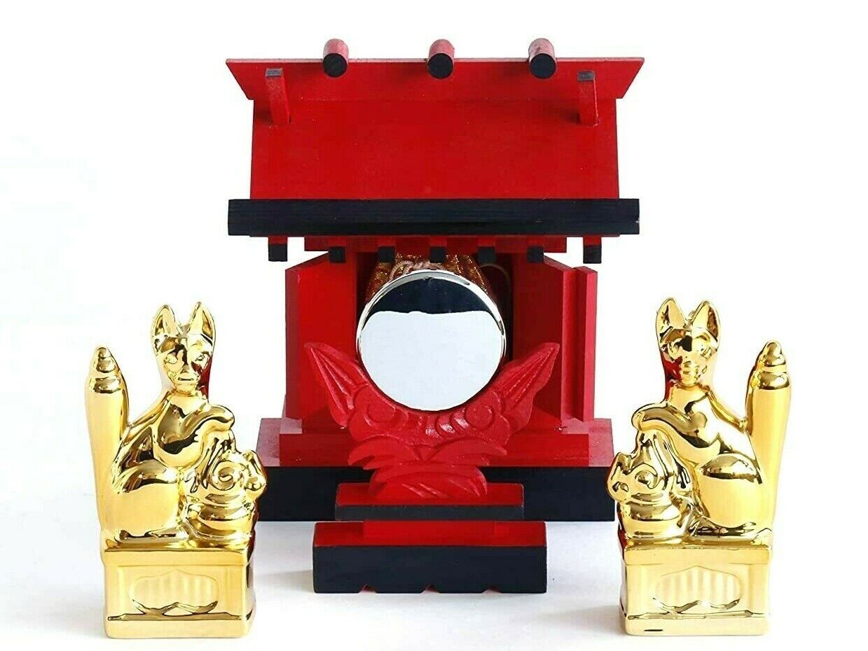Small Inari Kitsune (Fox) ■ Omamori Case ■ INARI Shrine Set ■ Kamidana