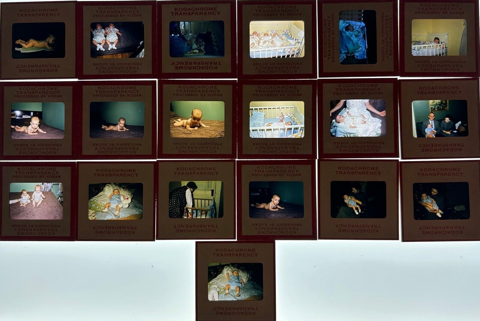 Original Set of (19) 1950\'s - 35mm Slides of Newborn Baby