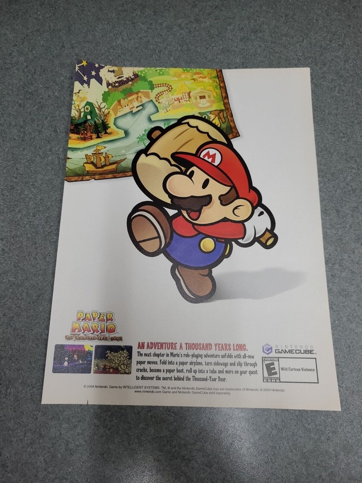 2004 Paper Mario The Thousand Year Door 2 Sided Print Ad Gamecube 8x11 