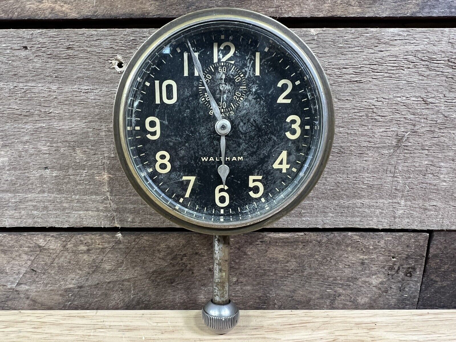 Vintage Waltham 7J 8 Day Car Clock