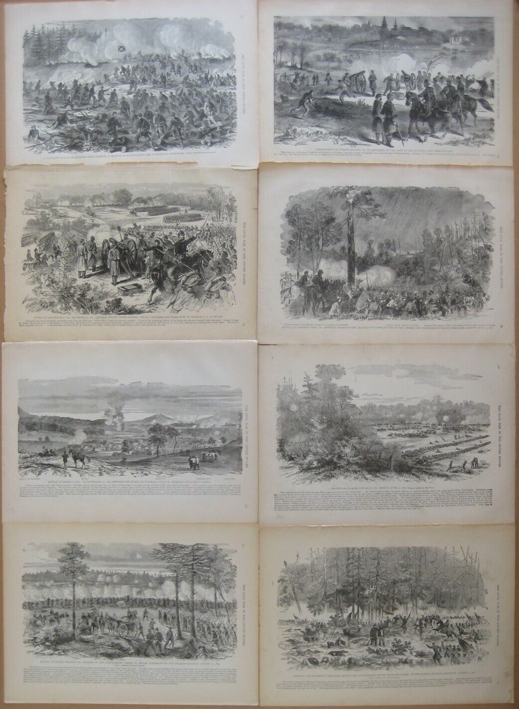 8 Original Antique Lithographs VIRGINIA CIVIL WAR BATTLES 1861-1864 Petersburg