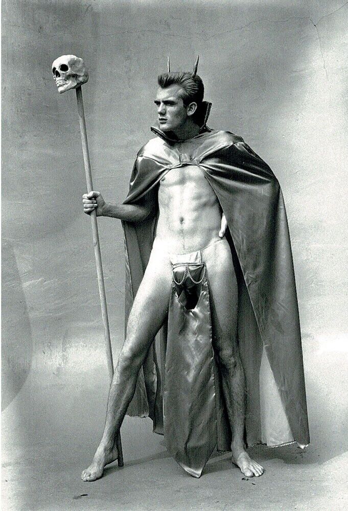 1960s nude model in Devil costume gay man's collection 4x6 Halloween
