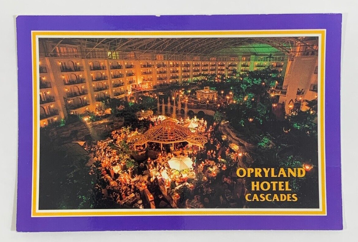 Opryland Hotel Cascades at Night Nashville Tennessee Postcard Vintage 1990
