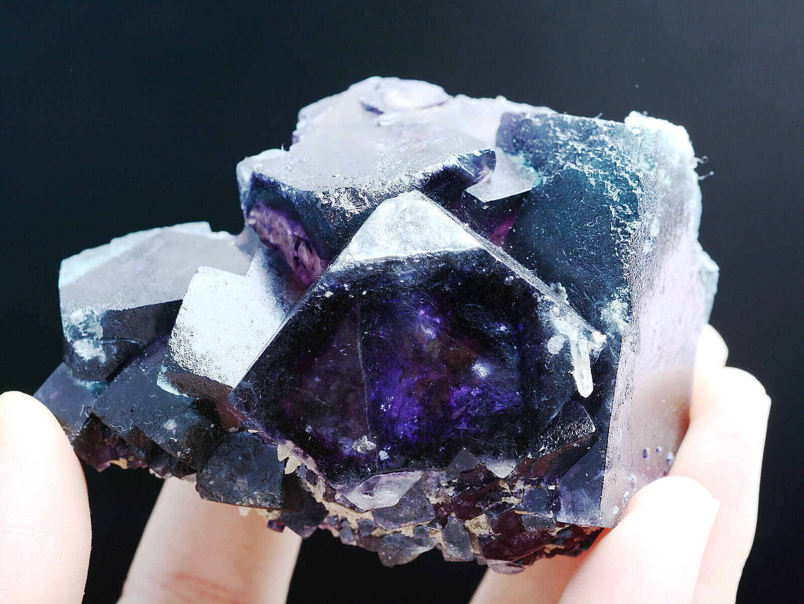 198g Natural Devil's Eye Purple FLUORITE Mineral Specimen/Inner Mongolia  China