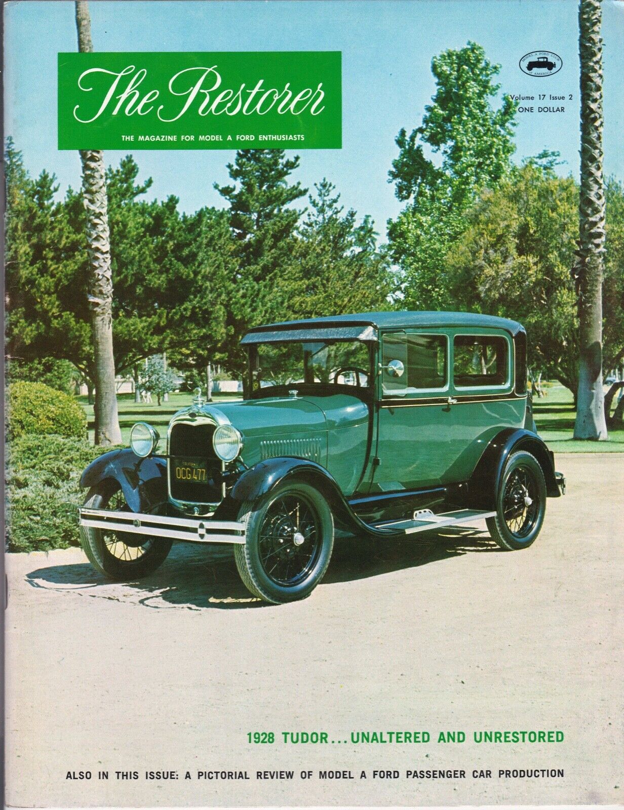 VINTAGE 1928 TUDOR - THE RESTORE CAR MAGAZINE,“FACTORY” CAR  ANAHEIM, CALIF