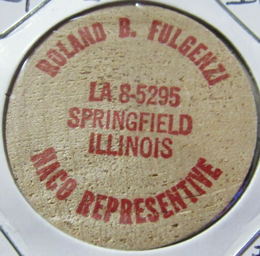 Vintage Roland Fulgenzi NACO Springfield, IL Wooden Nickel - Token Illinois #2