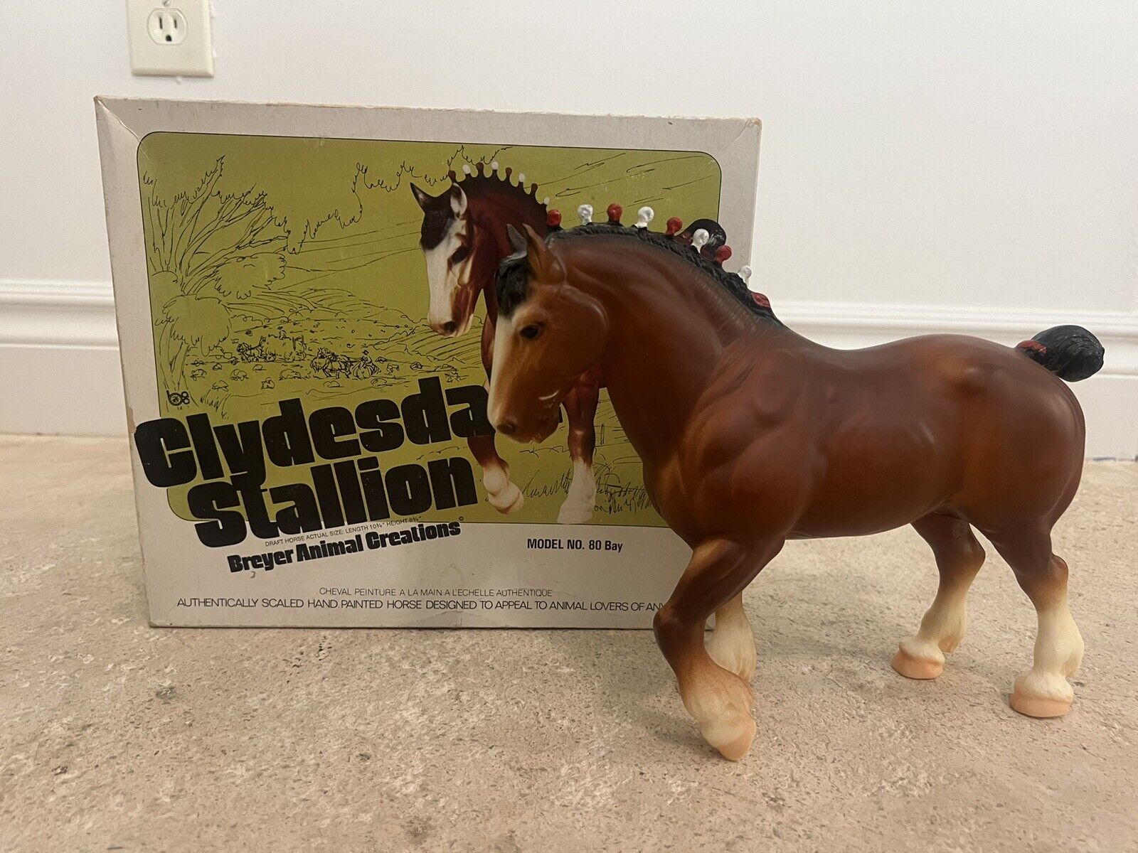 Vintage Breyer #80 CLYDESDALE STALLION Draft Horse With Box