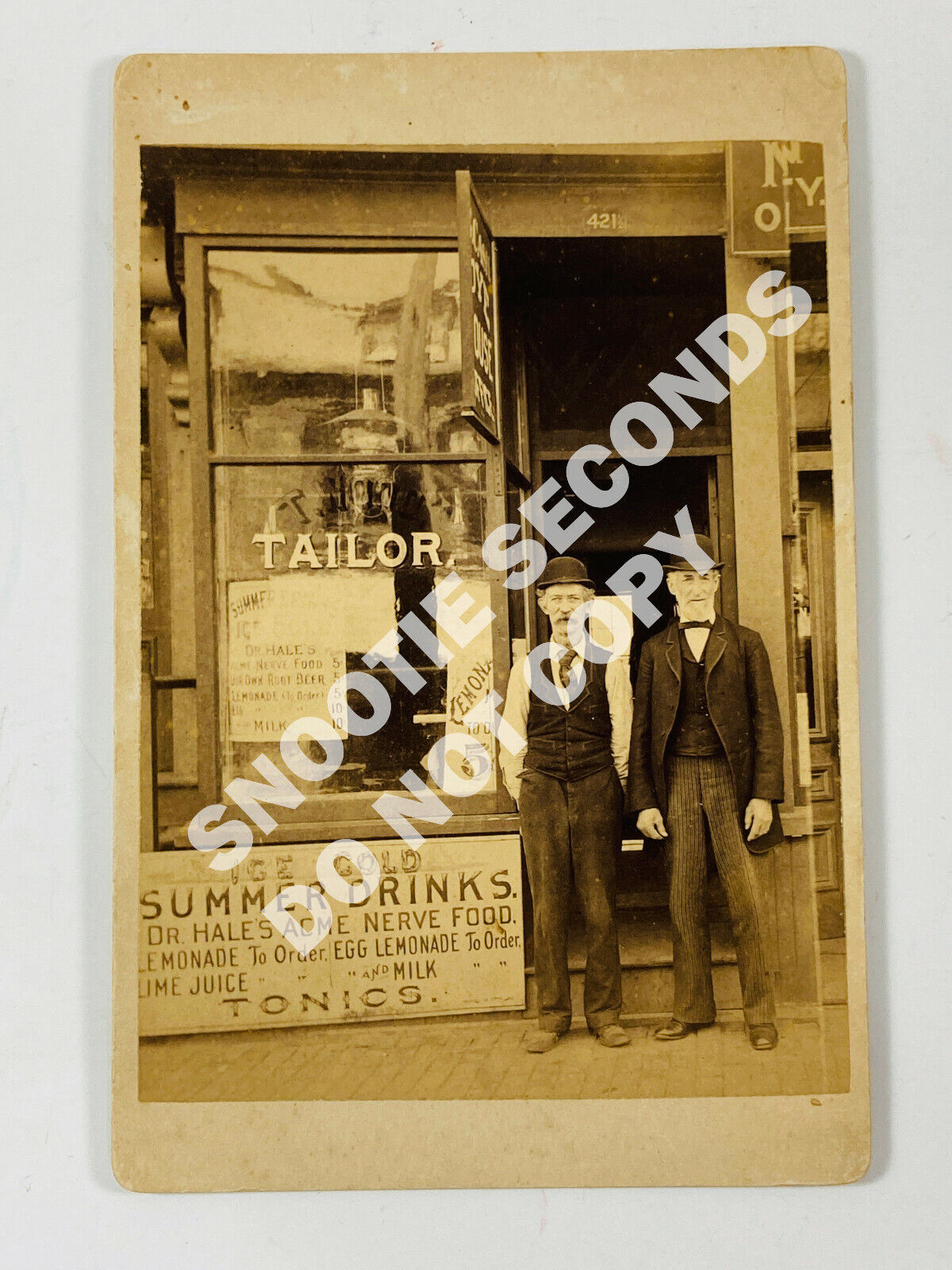 Antique Cabinet Card Photo Occupational Tailor General Store Tonics New York NY