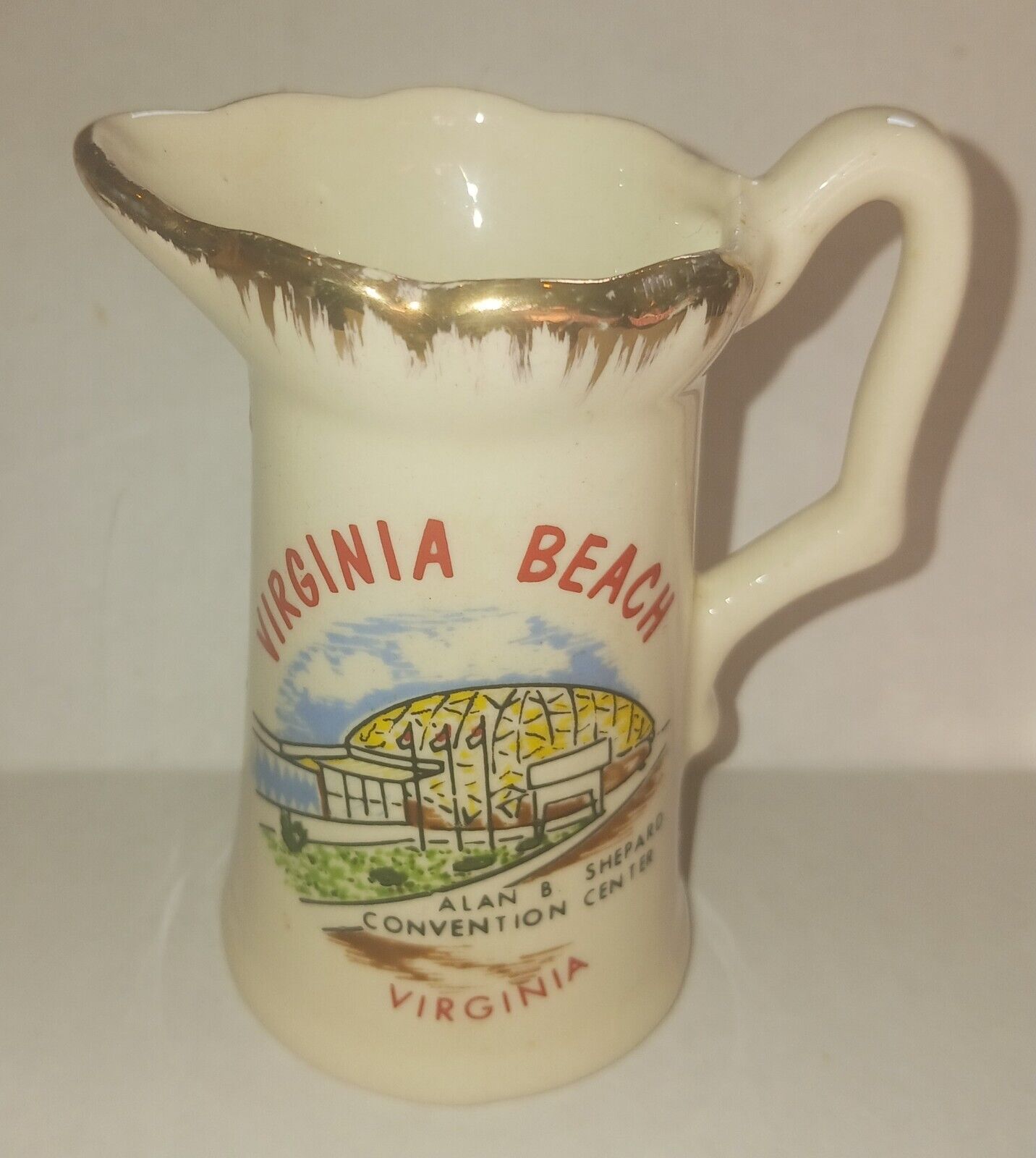 Virginia Beach Alan B Shepard The Dome Vintage Souvenir Mini Creamer Pitcher