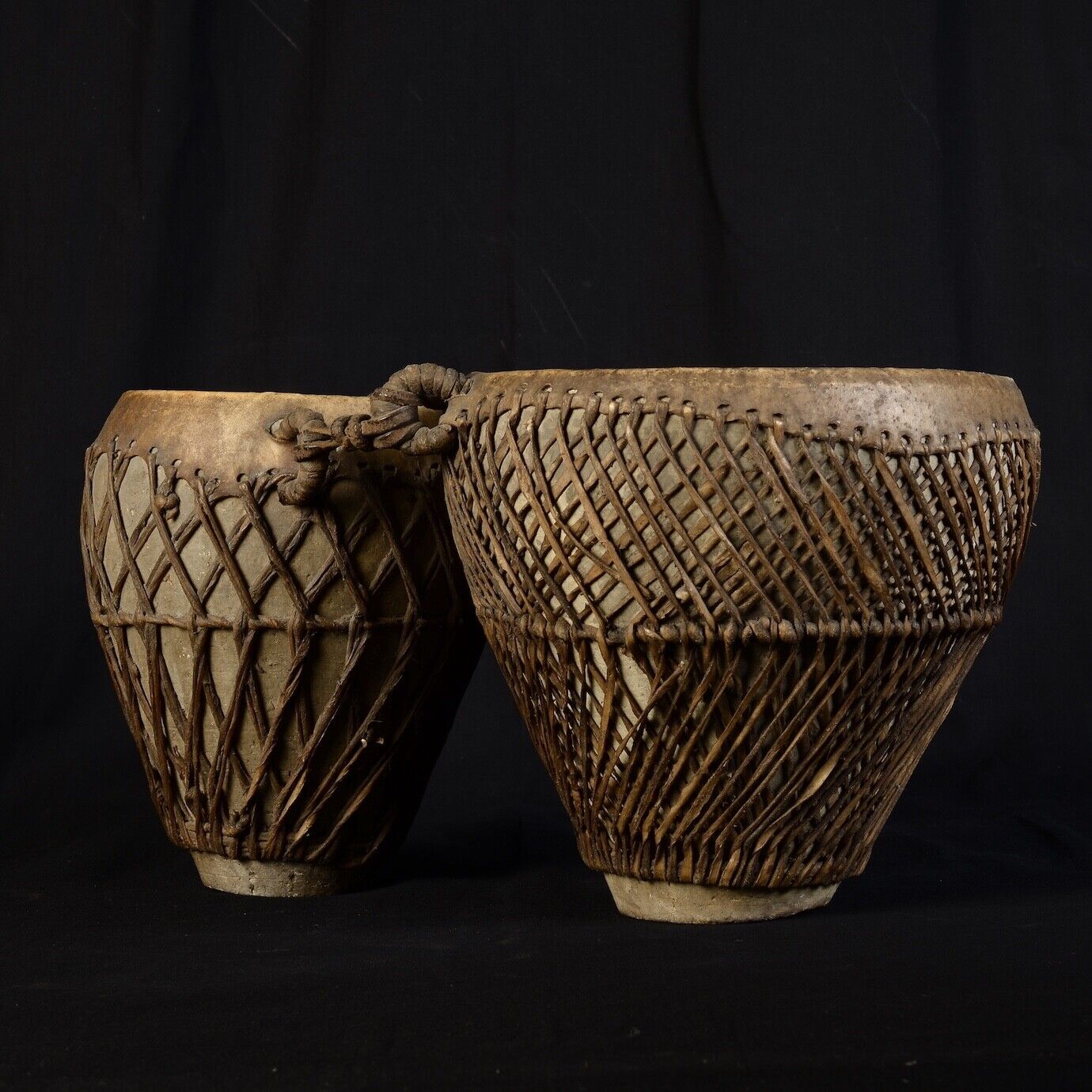 Drum Djembe Double Combo Africa North Xixth Ethnic Ethnography #A114
