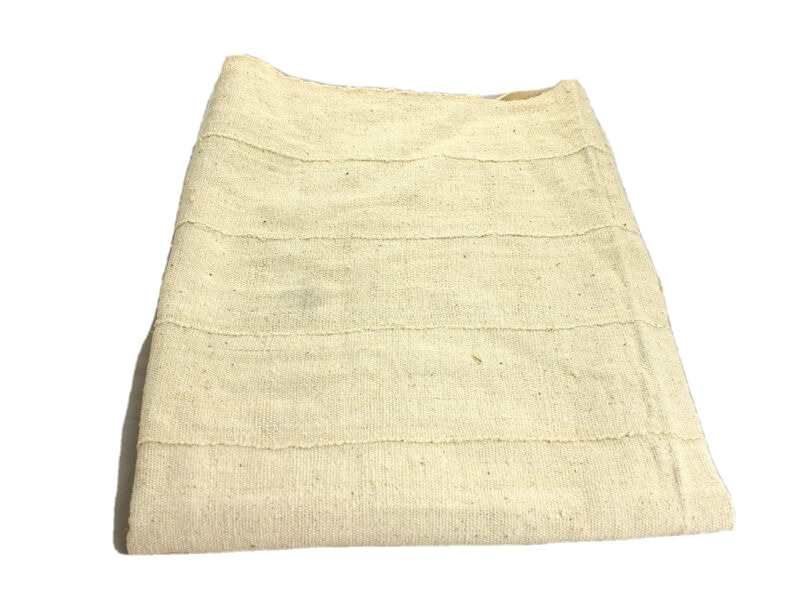 African Handwoven Mud Cloth Bambara Fabric (Plain White )