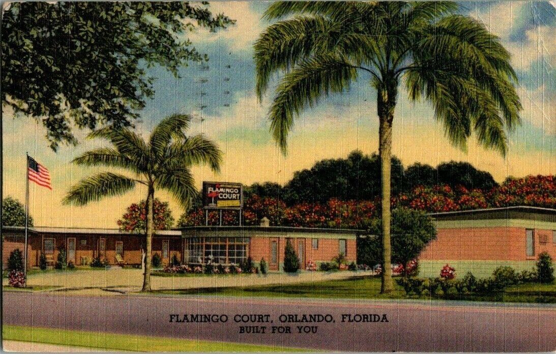 1940'S. FLAMINGO COURT, ORLANDO, FL. POSTCARD. S23