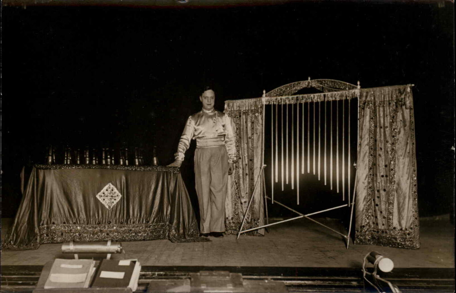 Magic Magician Vaudeville Props Charles Gordon c1920s-40s Real Photo Postcard
