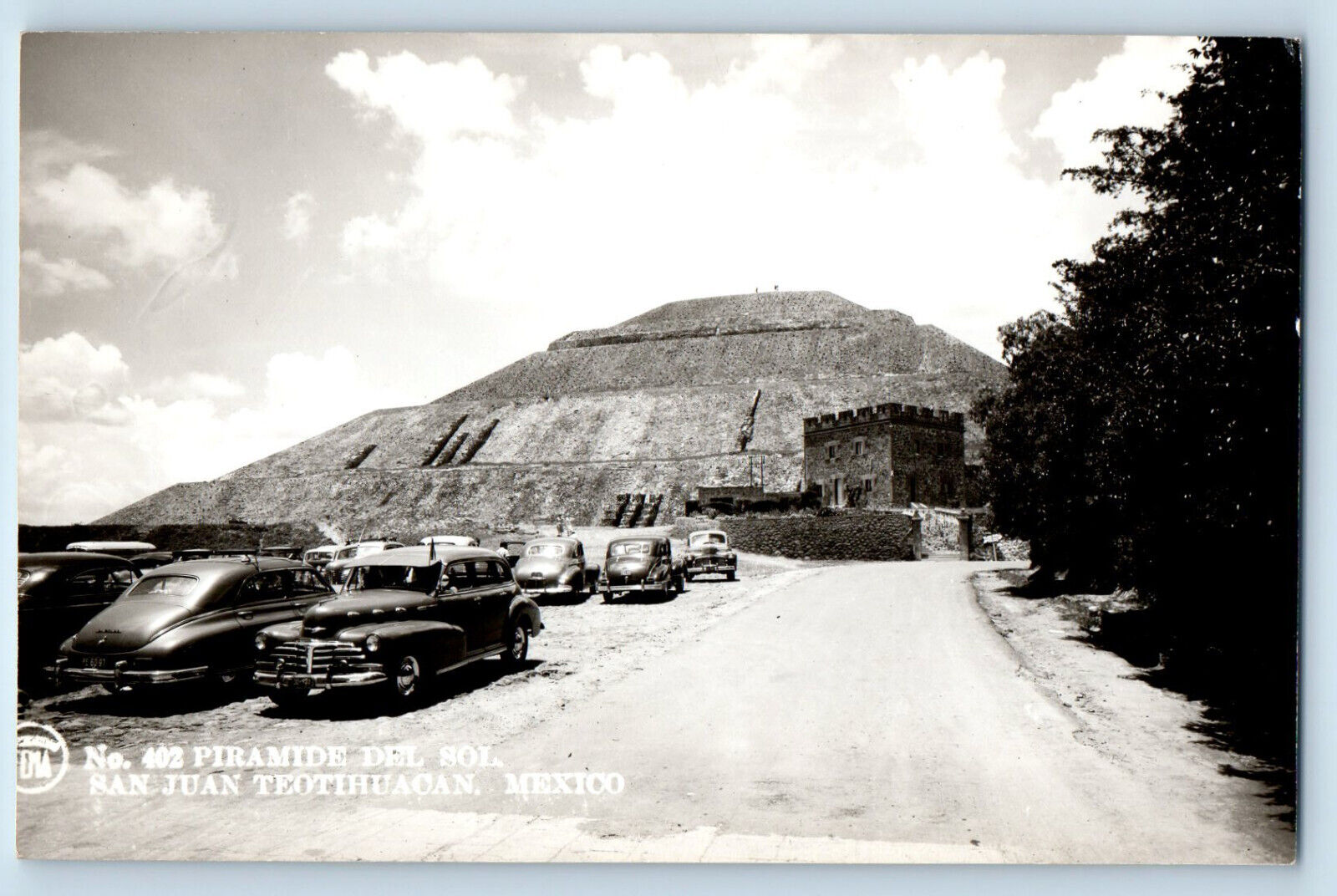 San Juan Teotihuacan Mexico Postcard Piramide Del Sol c1930's RPPC Photo