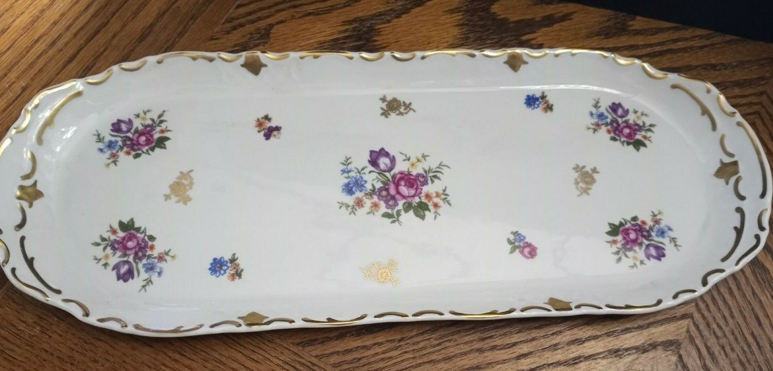 Reichenbach Floral Serving Plate Germany 15''
