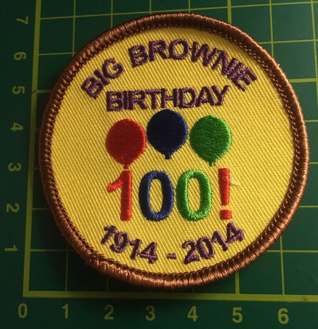 Big Brownie Birthday Badge Patch 1914 2014 Girlguiding BBB Sew On Camp Blanket