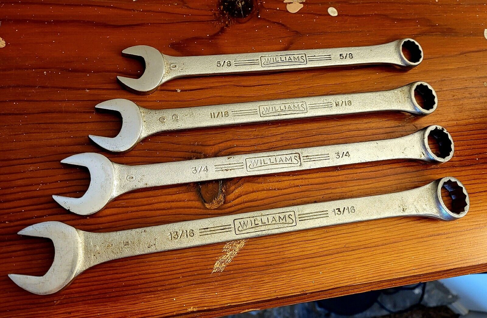 4 Vintage Williams SuperRench Combination Wrenches