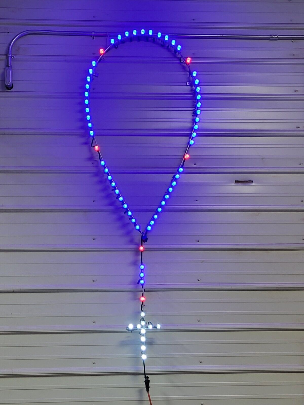 Handmade Traditional Shaped Outdoor Rosary White Light Up LED Cross
