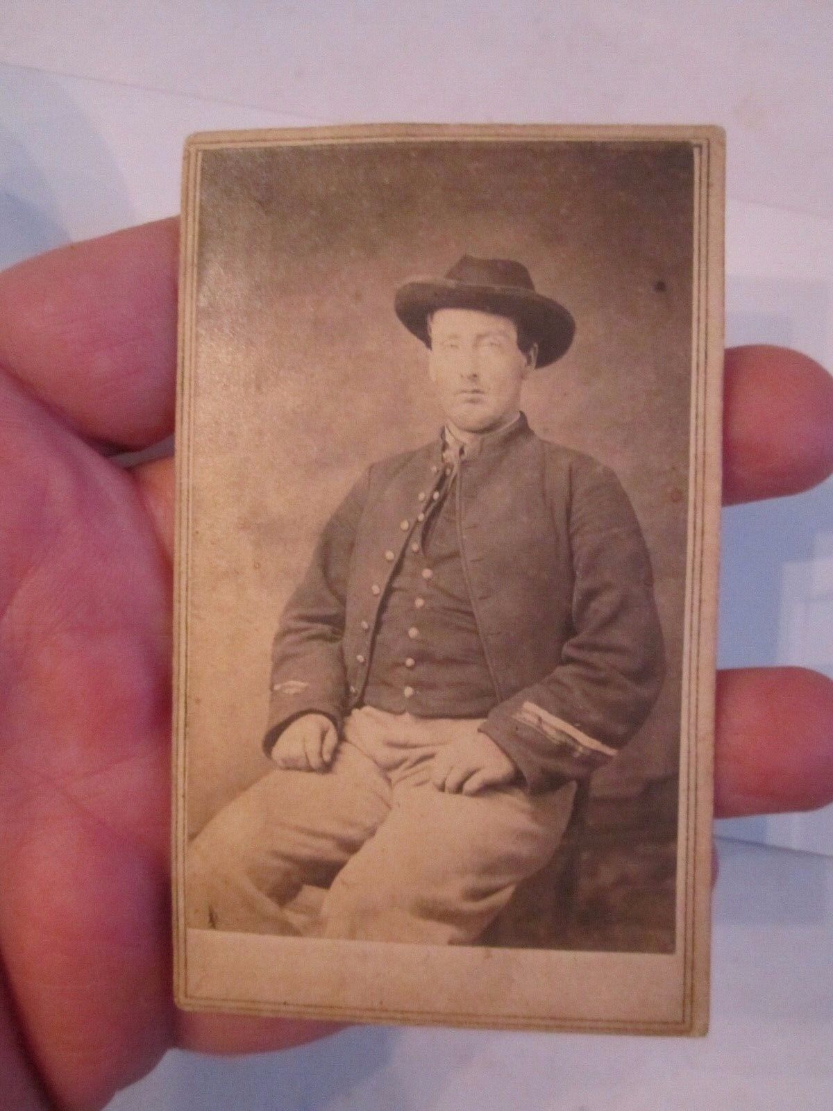 1860\'s UNION SOLDIER PHOTO CARD - CSA - MCCOY & ORR\'S - TUB BBA-9