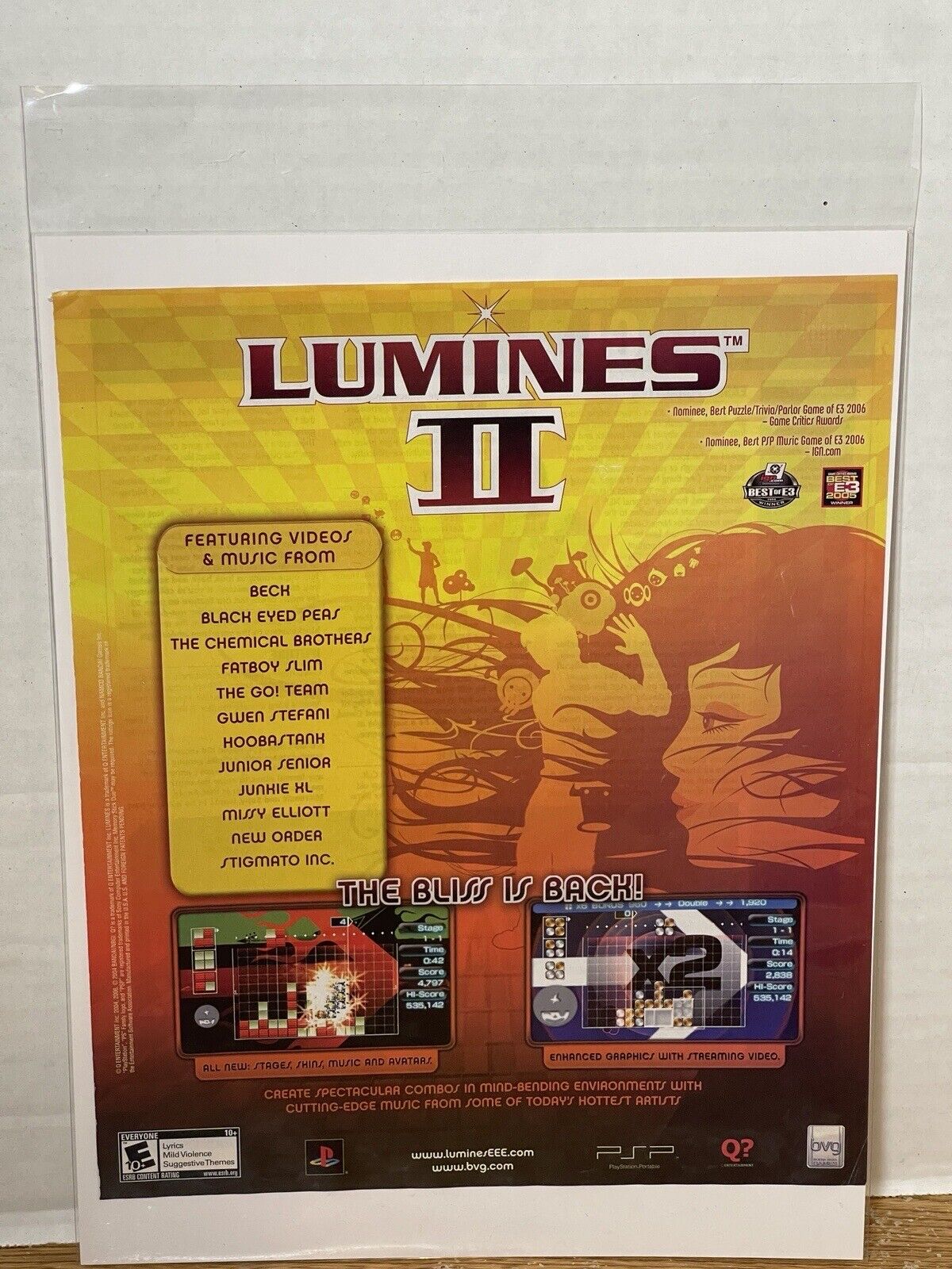Lumines II 2 PSP 2006 Vintage Game Print Ad/Poster Official Promo Art Rare