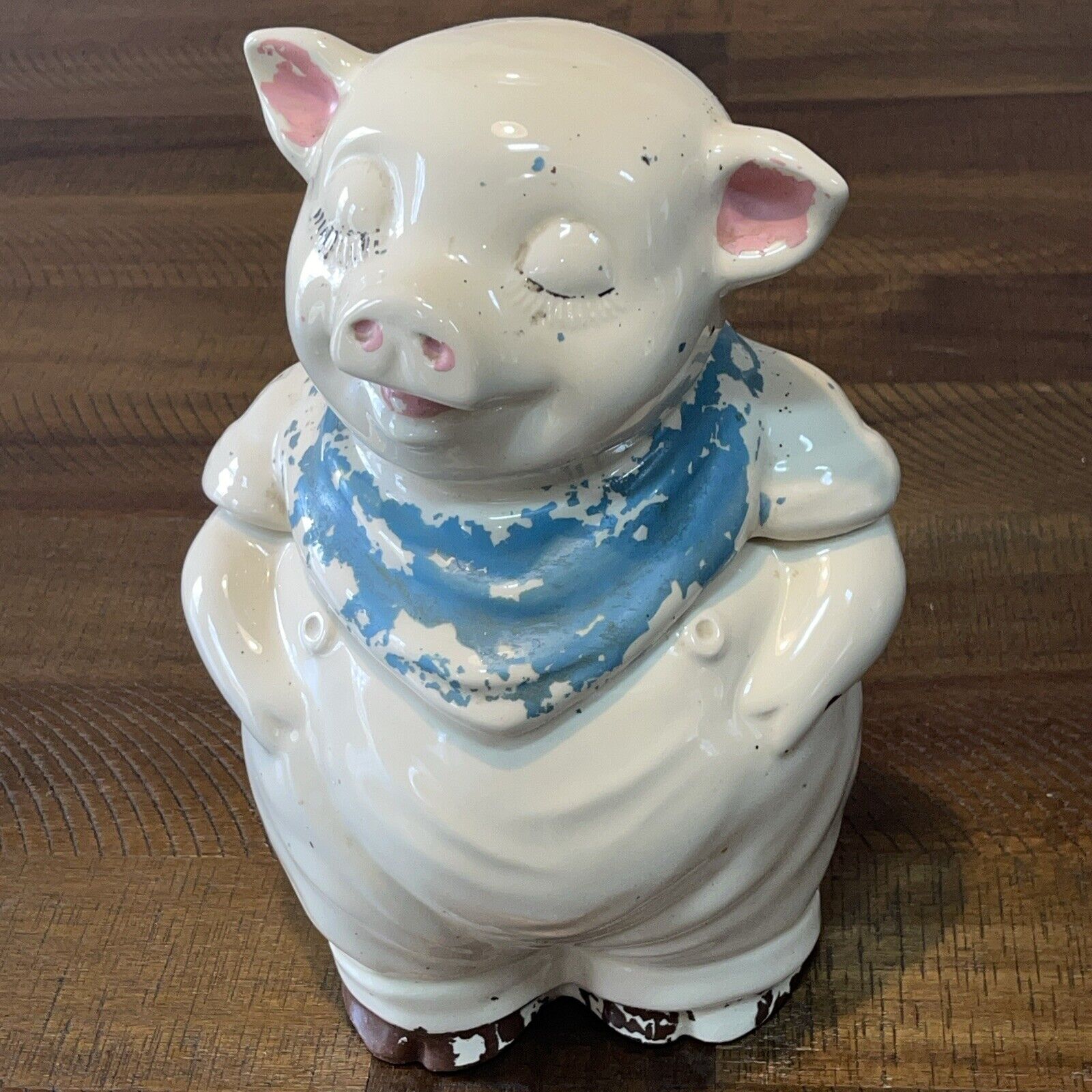 Vintage Shawnee Pottery Smiley Pig Cookie Jar 12” Tall