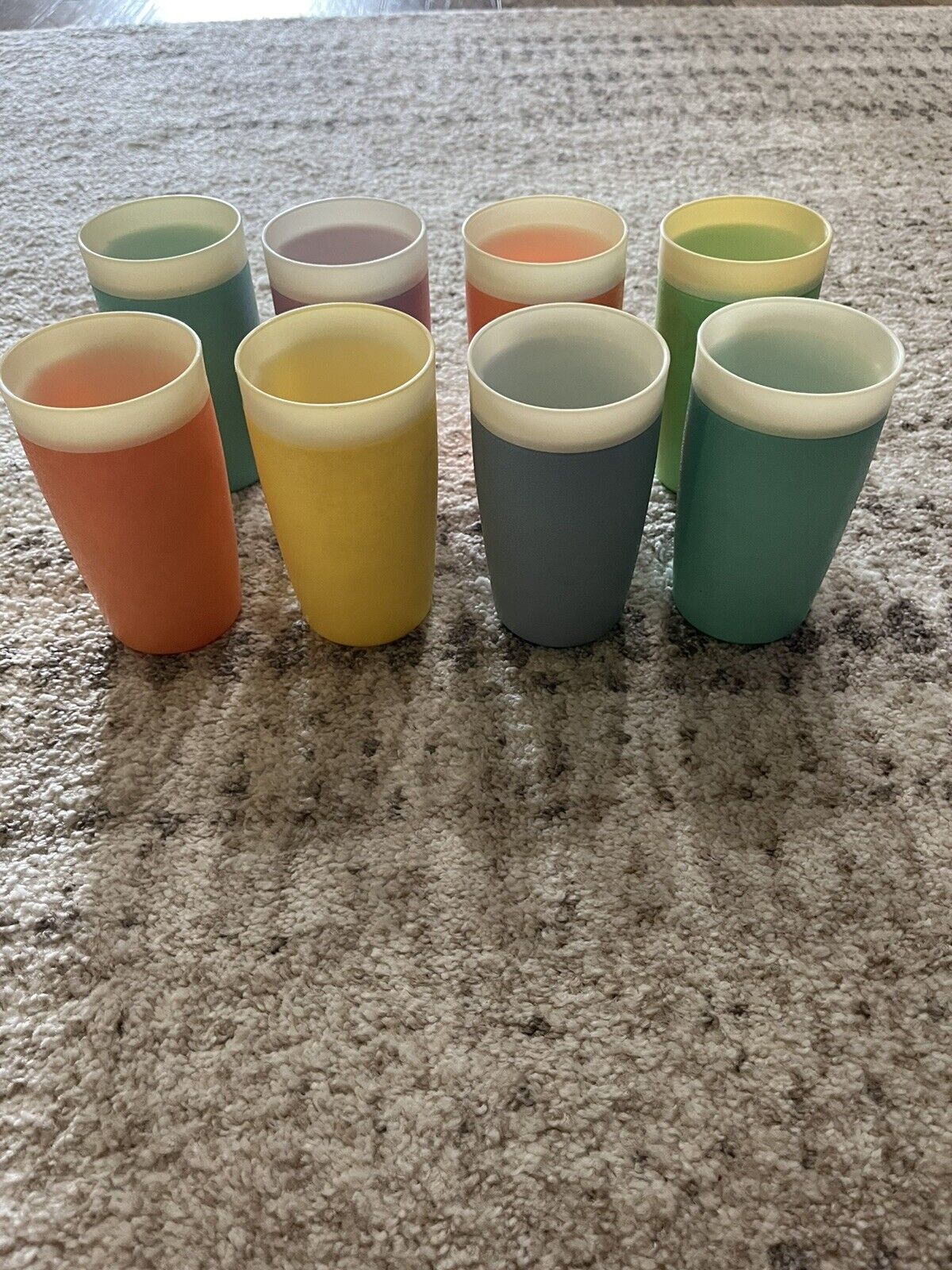 8 Vintage Bolero Therm-O-Ware Colorful Tumblers Mid Century 8 OZ Plastic Cups
