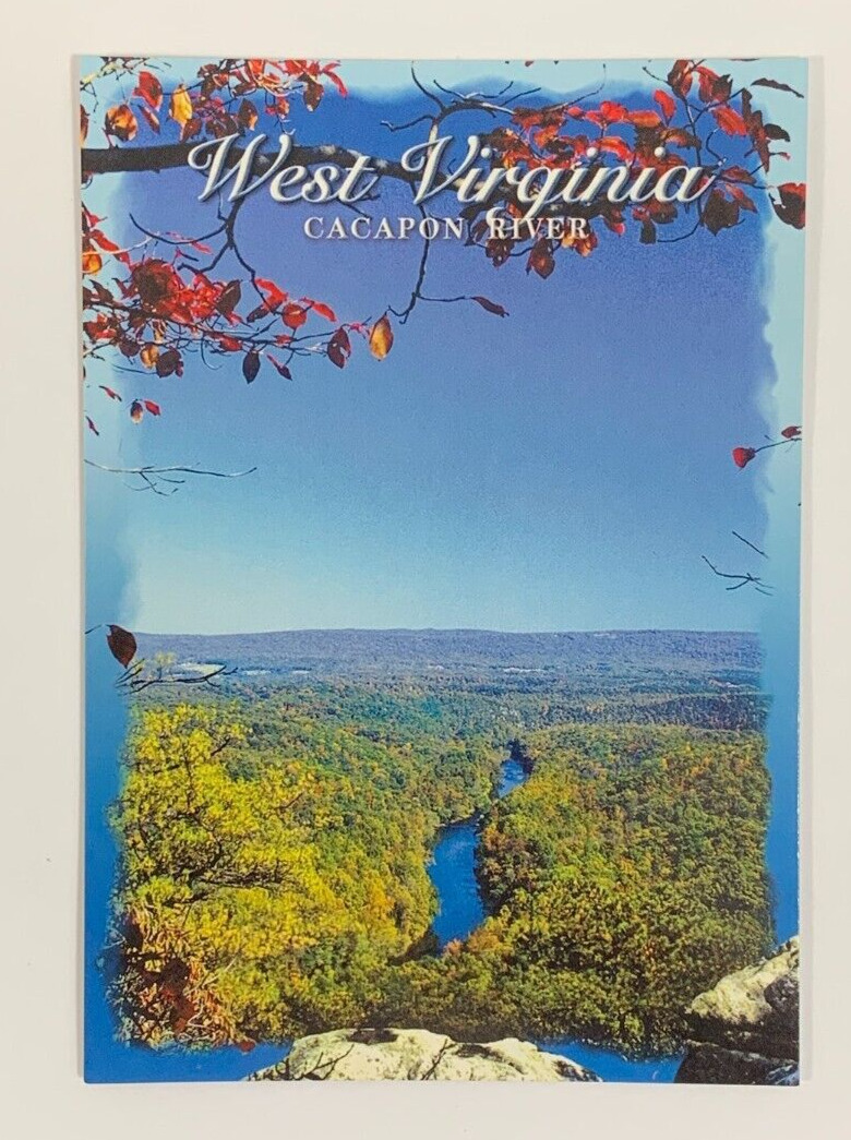 View from Little Mountain Cacapon River West Virginia Postcard Unposted