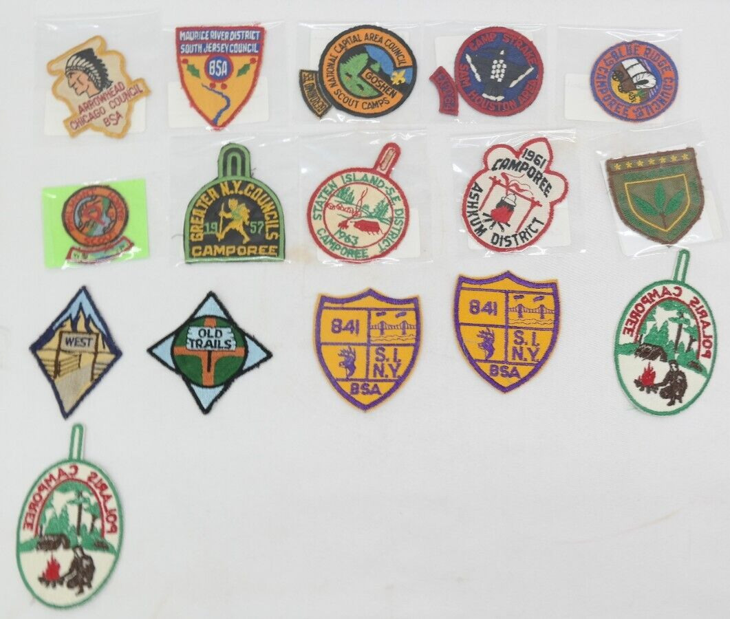 Vintage 1950s-60s Boy Scouts Council Camporee Patches Mixed Lot of 16
