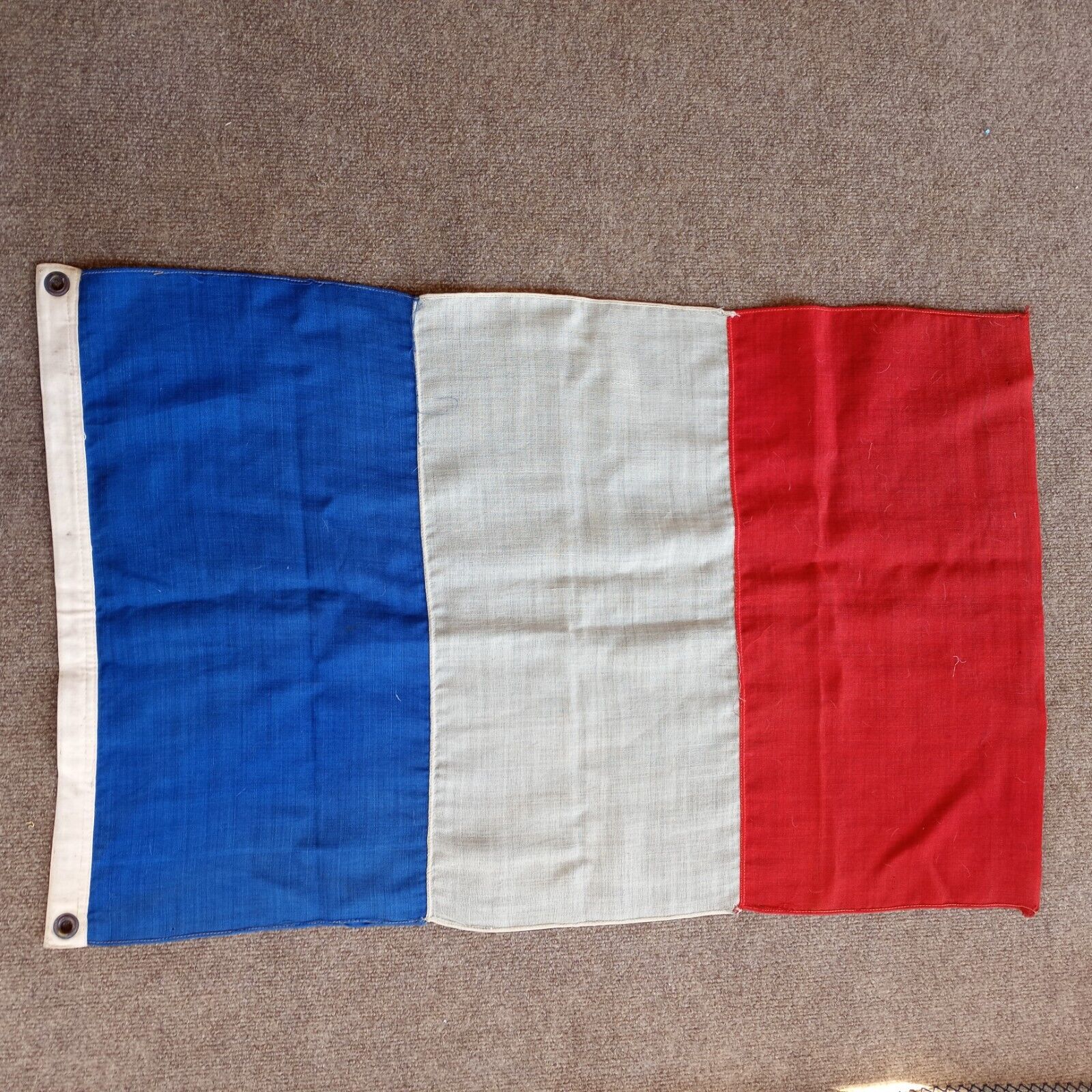 Vintage French France Boat Flag Sewn Tricolour 2ftx3ft