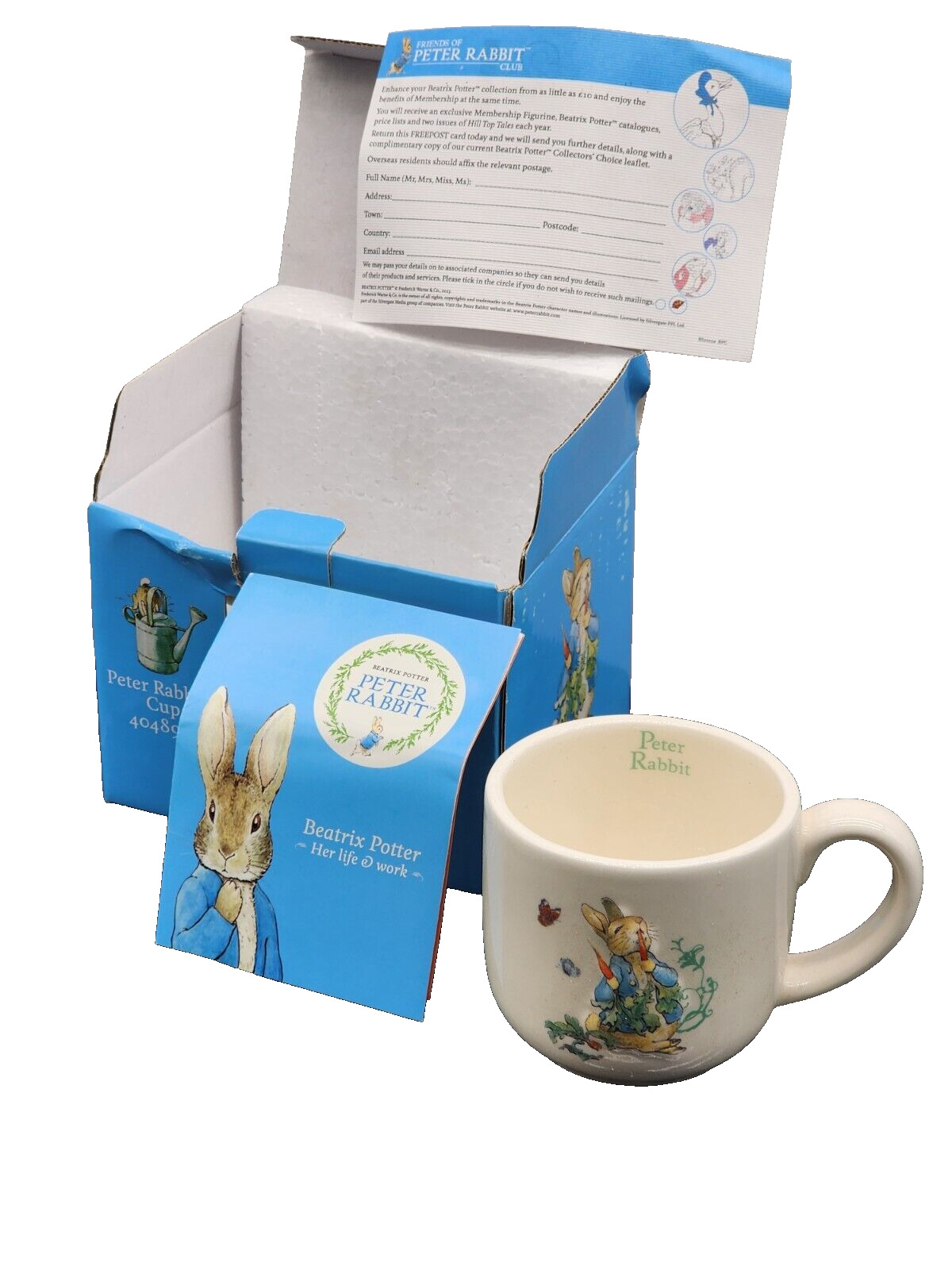 Peter Rabbit Cup 4048913 Beatrix Potter 2015 Enesco Mug New W papers