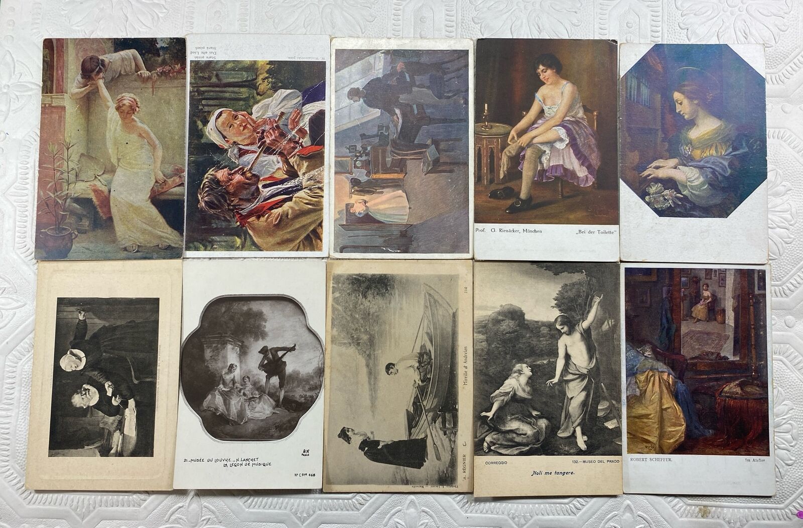 Postcards Antique Victorian Prints/Real People Photos Men Women Unposted Lot 10