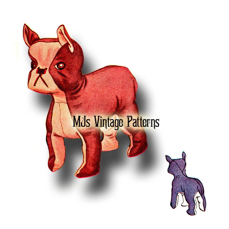 Vintage Stuffed Dog Pattern ~ Boxer or Boston Terrier