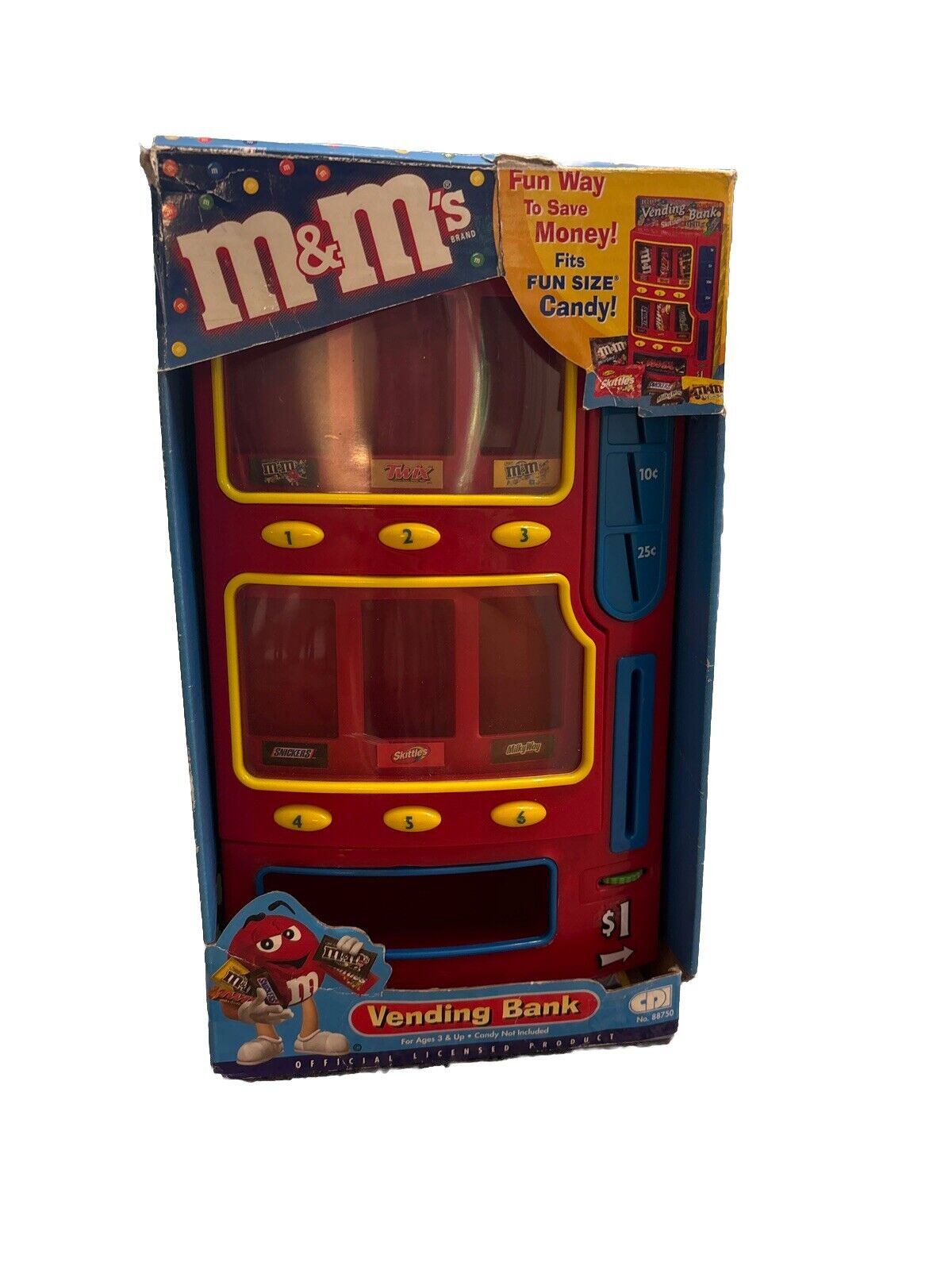 M &M Mars Vending Machine Bank Toy Candy Dispenser Snack Bars -2007-NIB