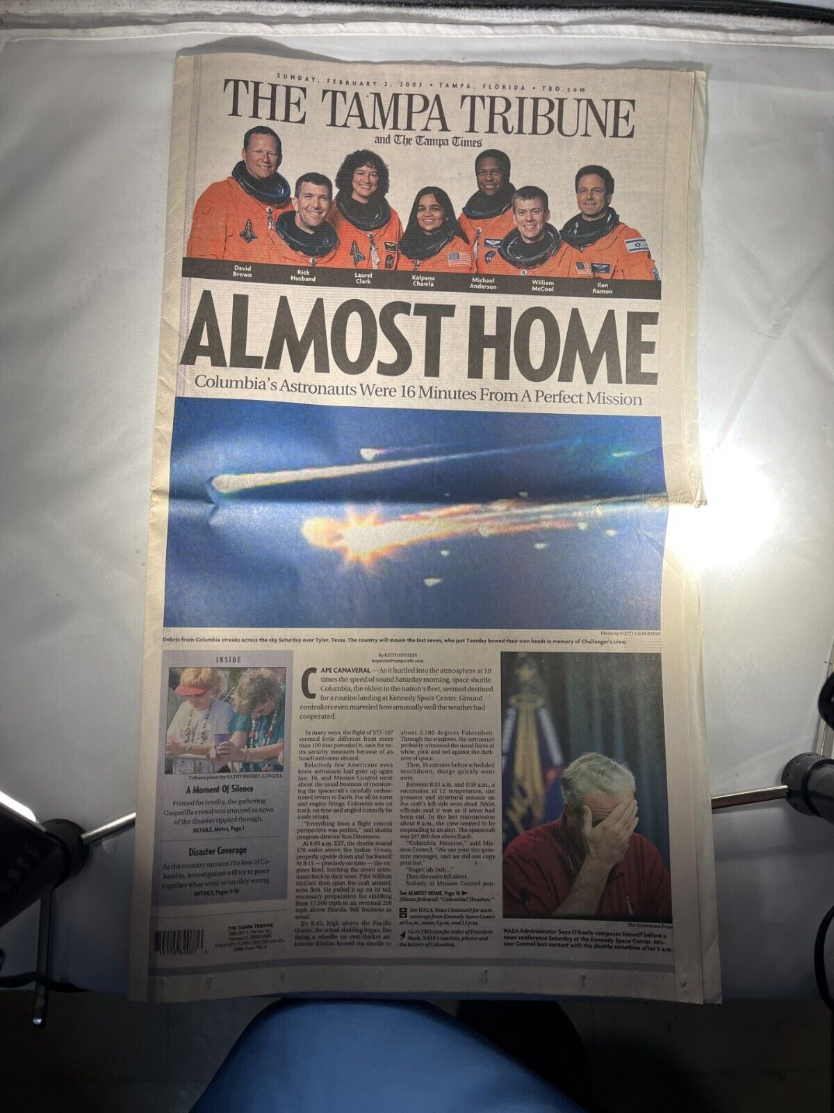 Tampa Tribune Almost Home February 2, 2003 Columbia Space Shuttle Disaster V