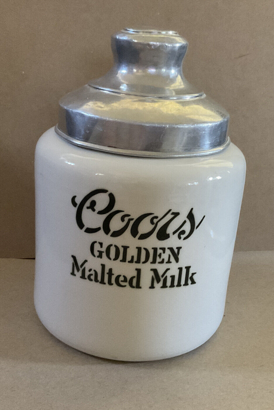 Antique Coors Milk Golden Malted Milk Porcelain Container