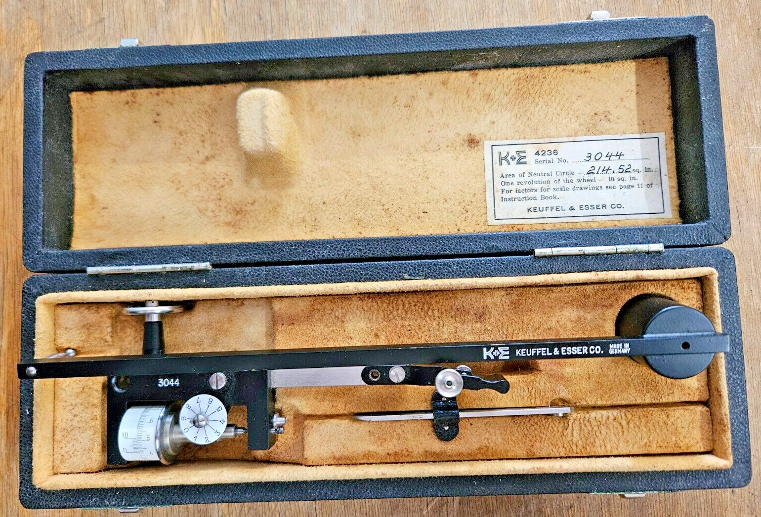 K & E  / Keuffel & Esser  No. 4236 Polar Planimeter Antique Surveying / Drafting