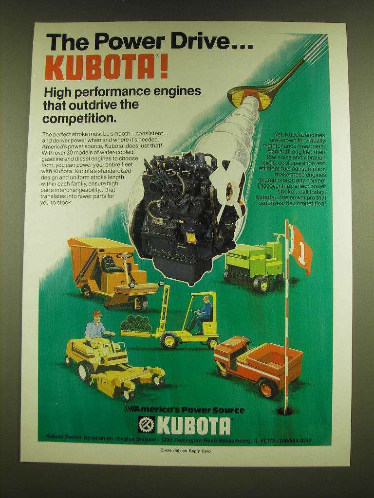 1990 Kubota Engines Ad - The power drive… Kubota