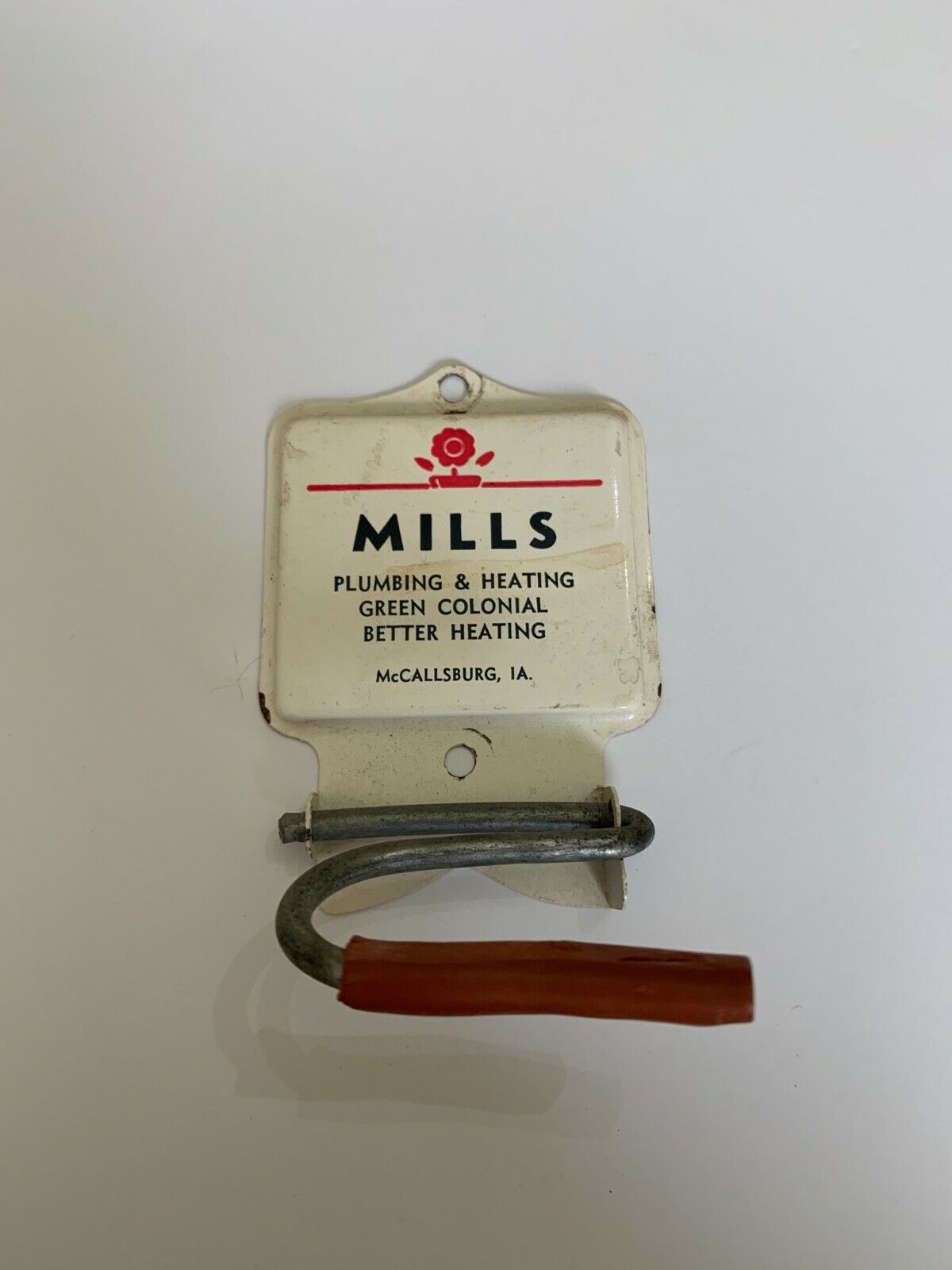 Vintage Mills Plumbing & Heating McCallsburg Iowa Advertising Metal Clip