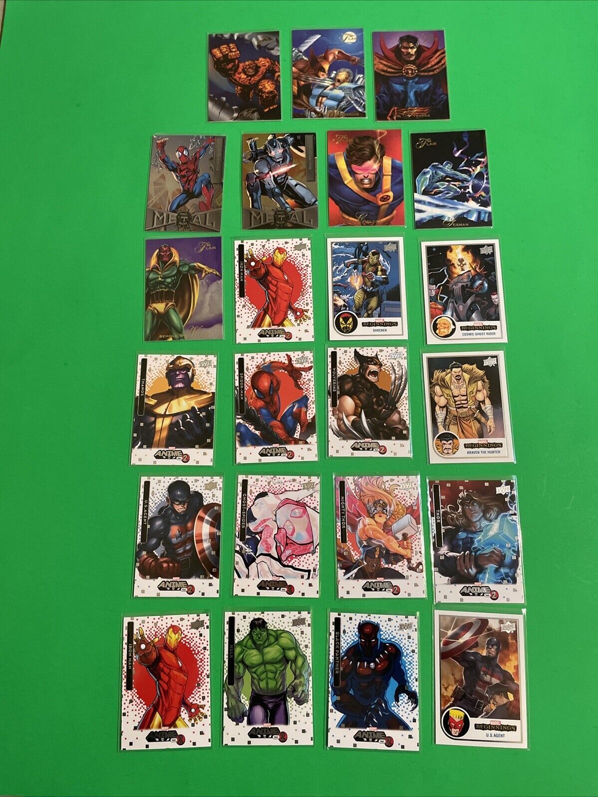 Lot Of 23 Skybox Marvel Metal Universe & Marvel Anime Volume 2 Cards