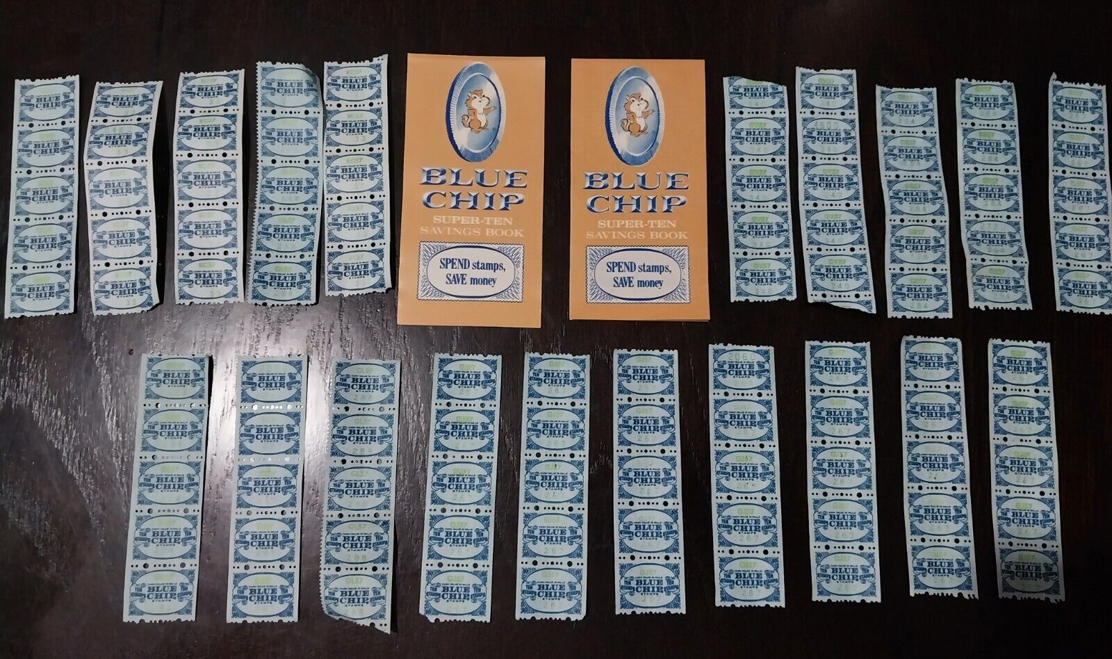 100 Vintage Blue Chip Stamps NEVER USED- TEN STAMPS And 2 New Books