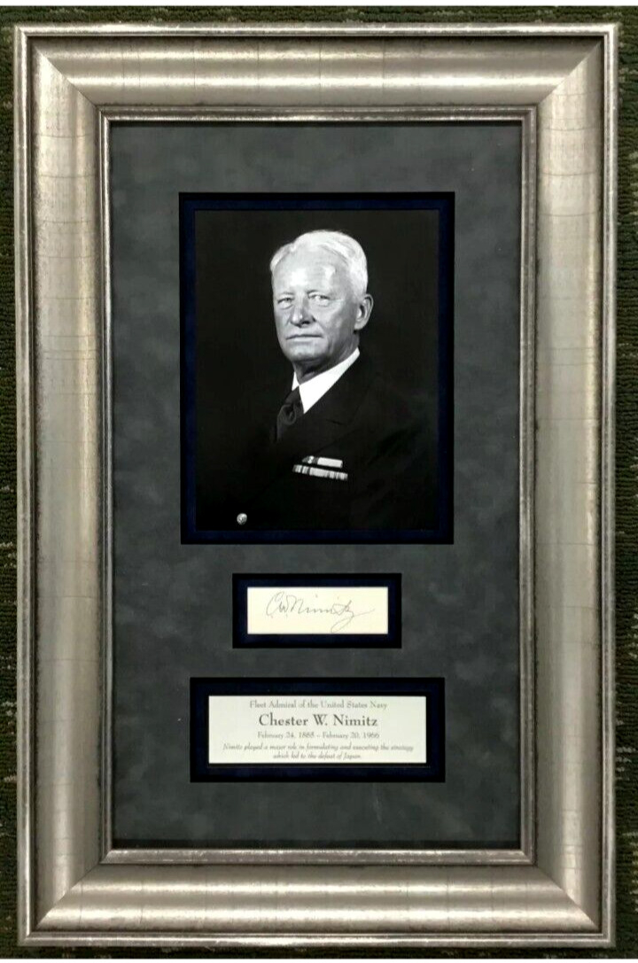 Admiral Chester W. Nimitz Signed Museum Quality Photo Display