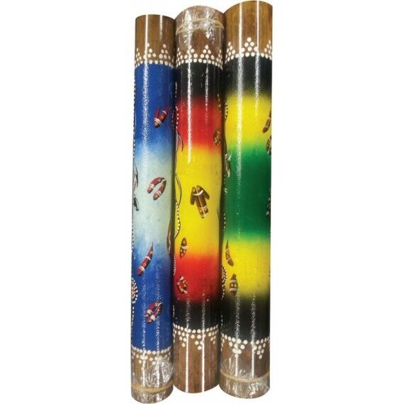 Bamboo Didgeridoo painted in Aboriginal art style, 70cm long