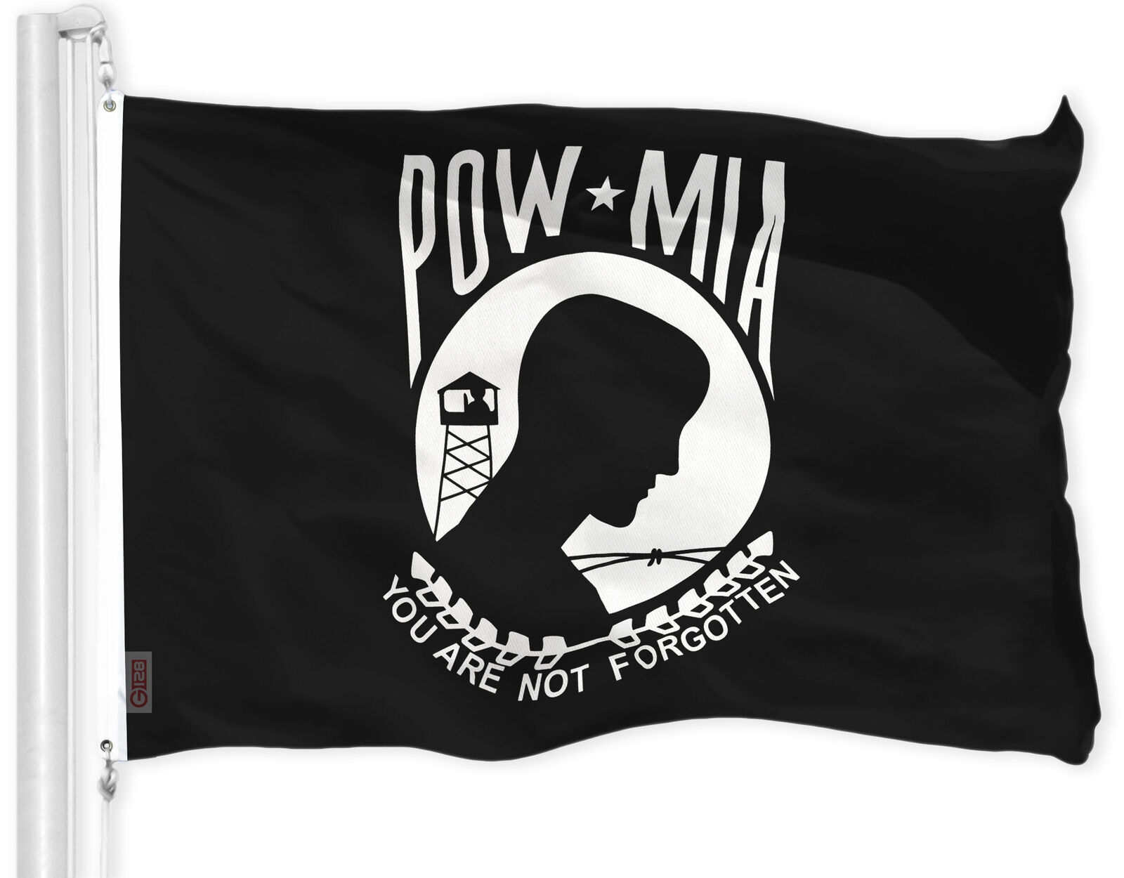 G128 - POW/MIA Black Flag You Are Not Forgotten Prisoner of War 150D Polyester