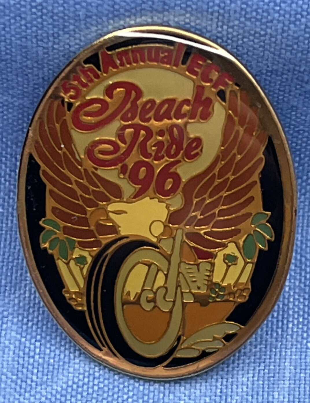1996 5th ANNUAL ECF BEACH RIDE PIN