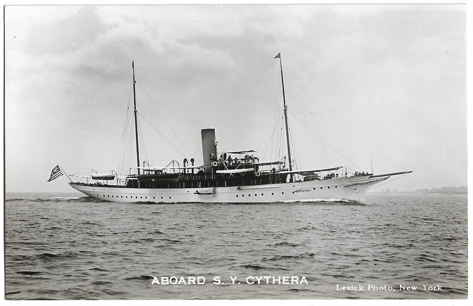 Antique RPPC Postcard c1937- 1942  Aboard S.Y. Cythera  Levick Photo NY [R62]