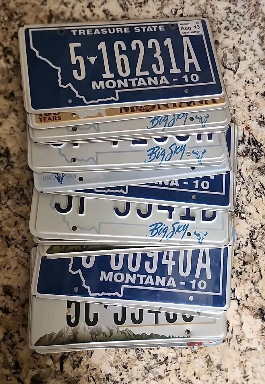 (1) AUTHENTIC EXPIRED MONTANA LICENSE PLATE RANDOM NUMBERS, LETTERS & DESIGNS 